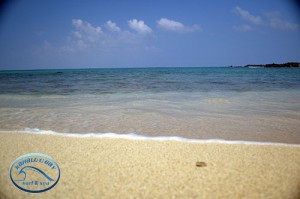 Mahaiula Beach is one of the few beaches in Kona, Hawaii that has sand all year round.