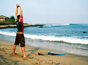 it is important to stretch before surfing