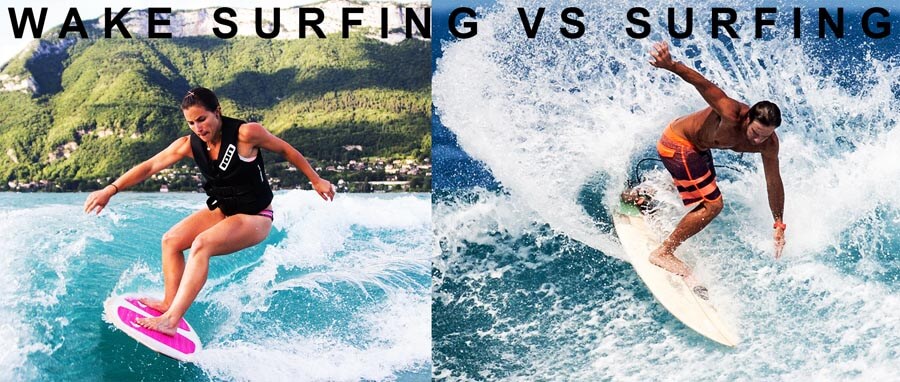 wake surfing vs regular surfing